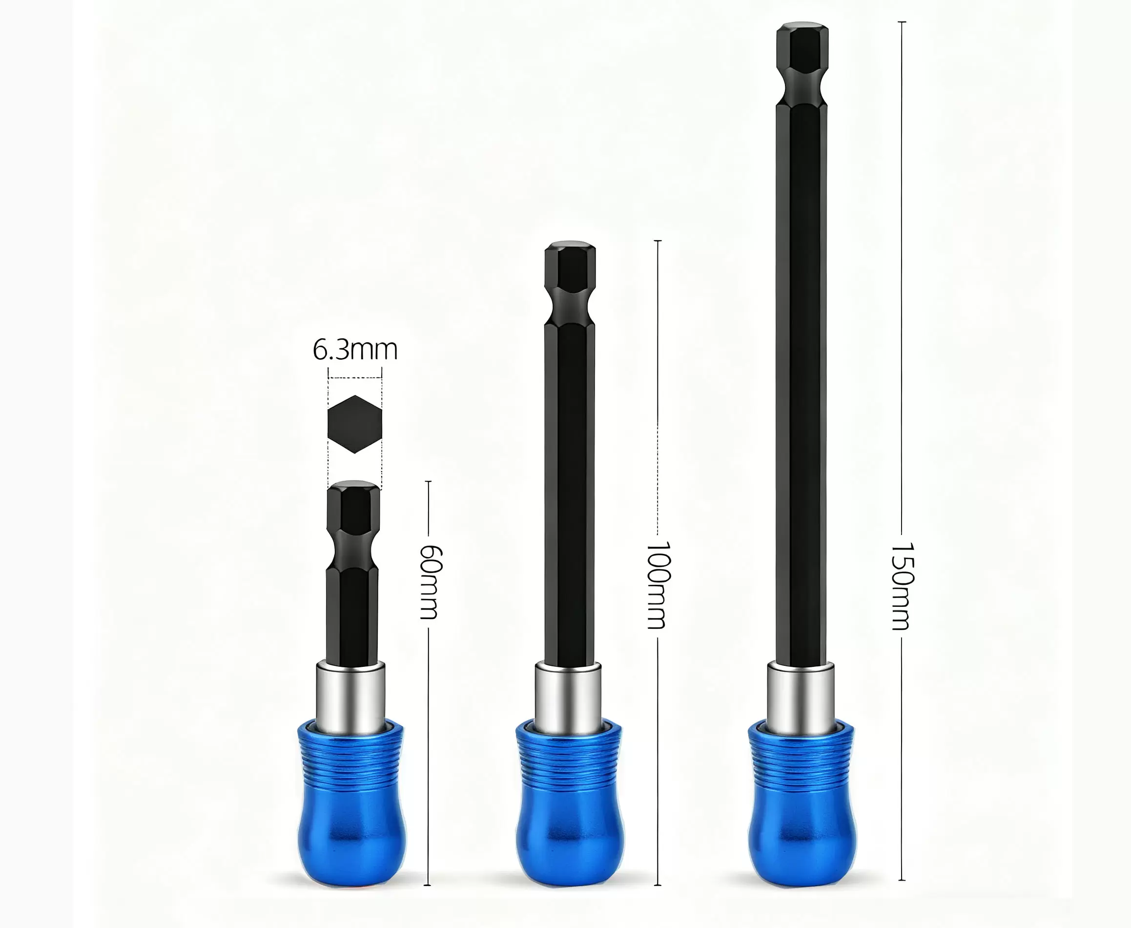 100mm 1/4インチ六角ドライブクイックチェンジチャック
